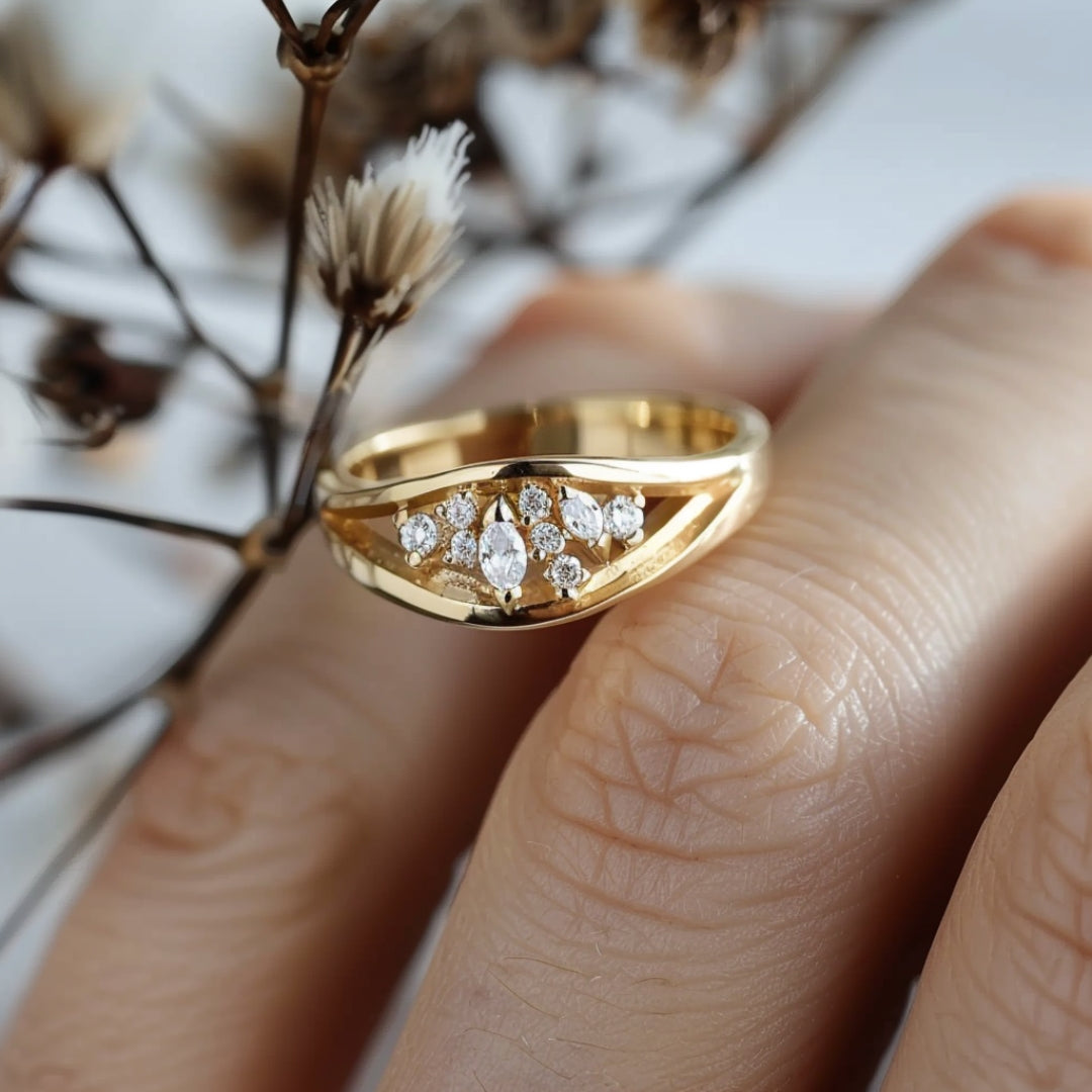 Anneau d'or étincelant – Paradise Designs
