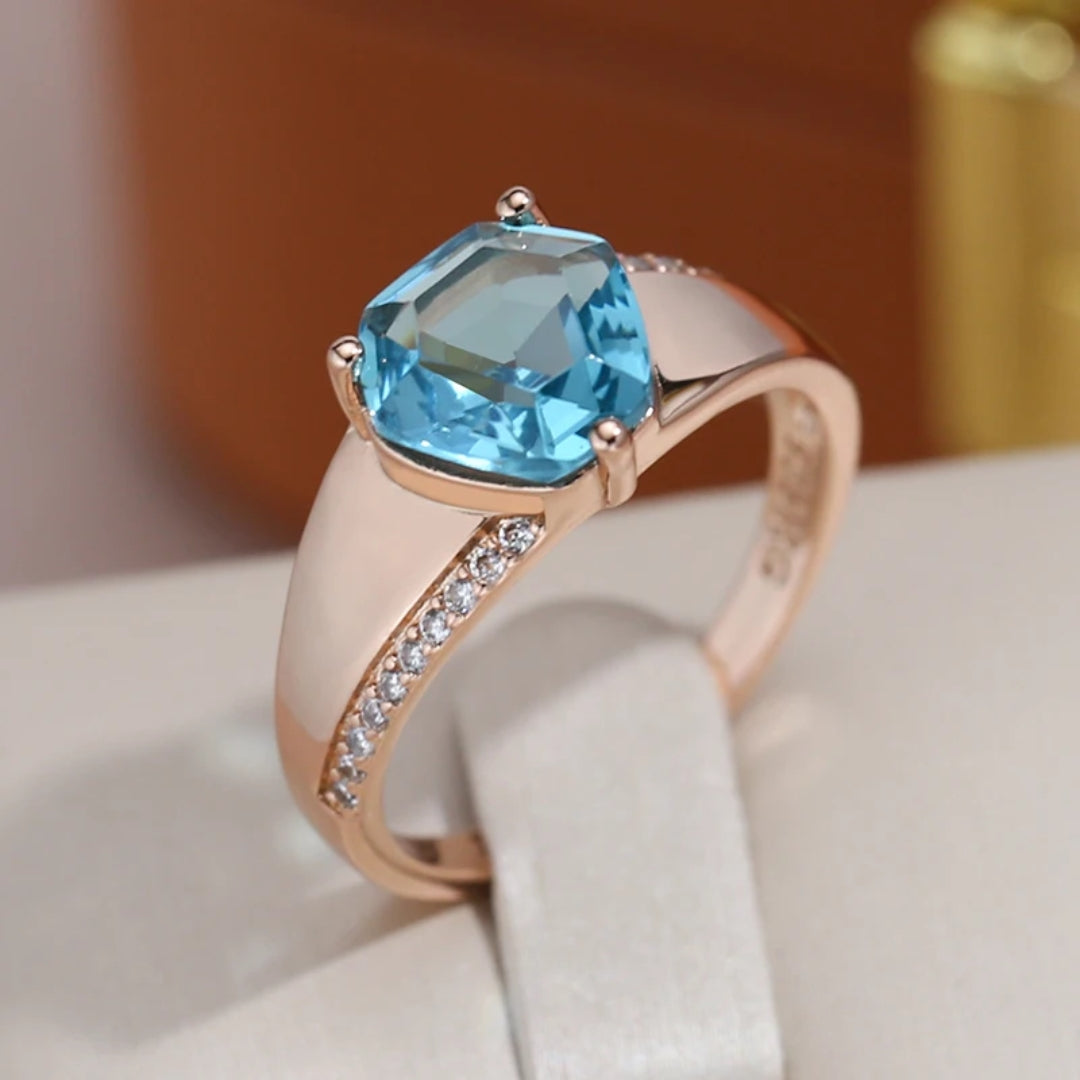 Élégante bague bleue brillante – Paradise Designs