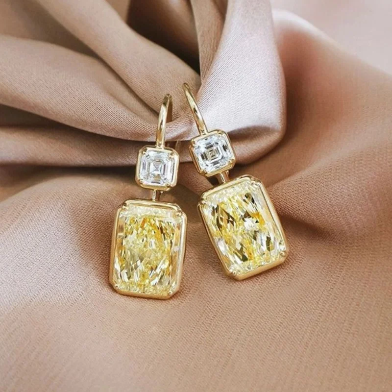 Boucles d'oreilles élégantes en verre jaune – Paradise Designs