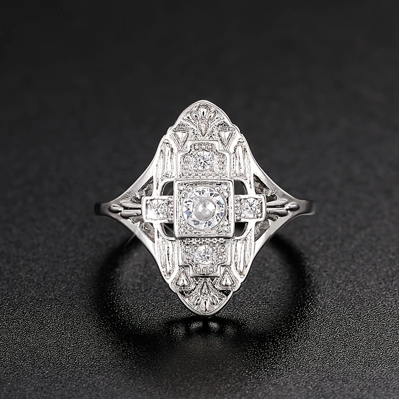 Bague vintage plaquée argent et brillante – Paradise Designs