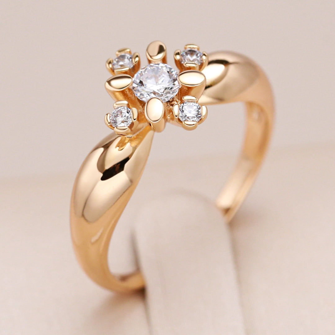 Bague En Forme De V - Zircone Plaquée - Acier Inoxydable - Élégante Et Moderne