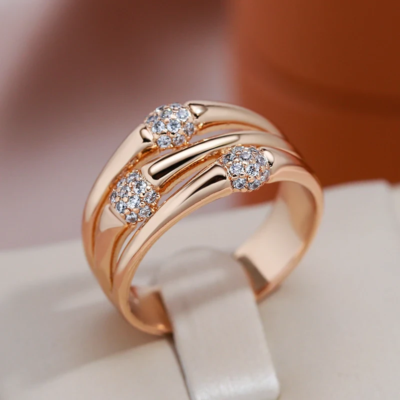 Bague élégante avec sphères dorées brillantes – Paradise Designs