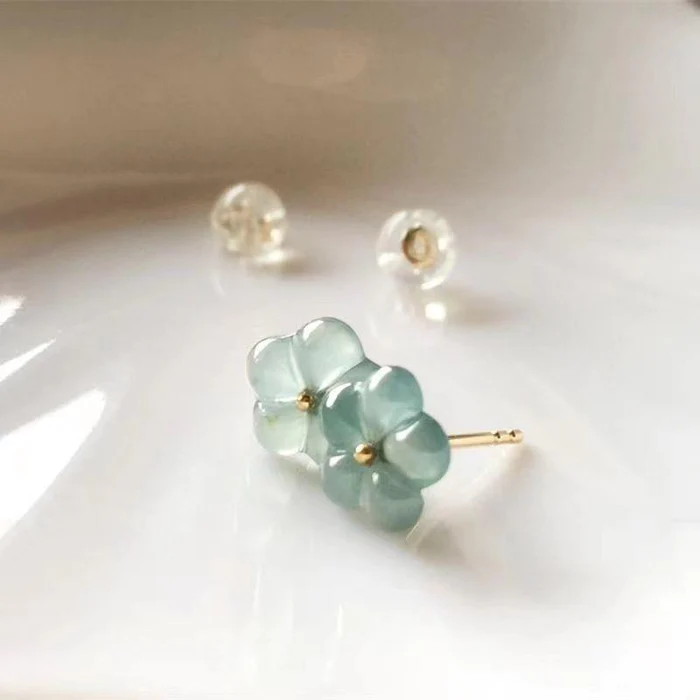 Boucles d'oreilles fleur en cristal vert – Paradise Designs