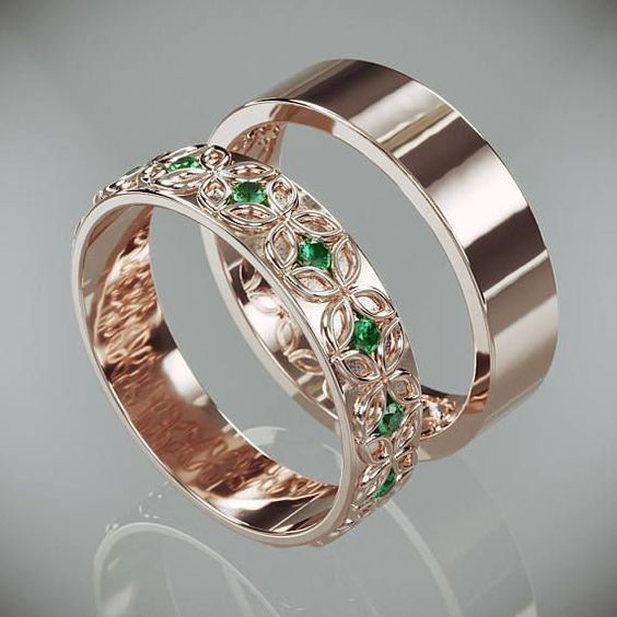 Bague Vintage Rose Vert