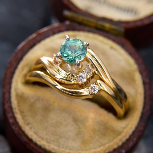 Élégante bague vintage irrégulière en cristal bleu multicouche