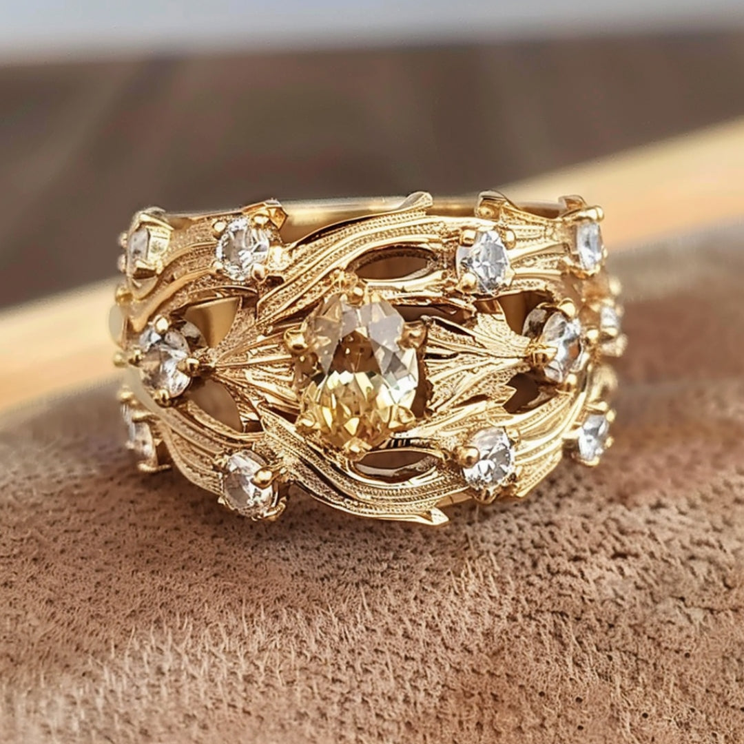 Bague en zircon doré