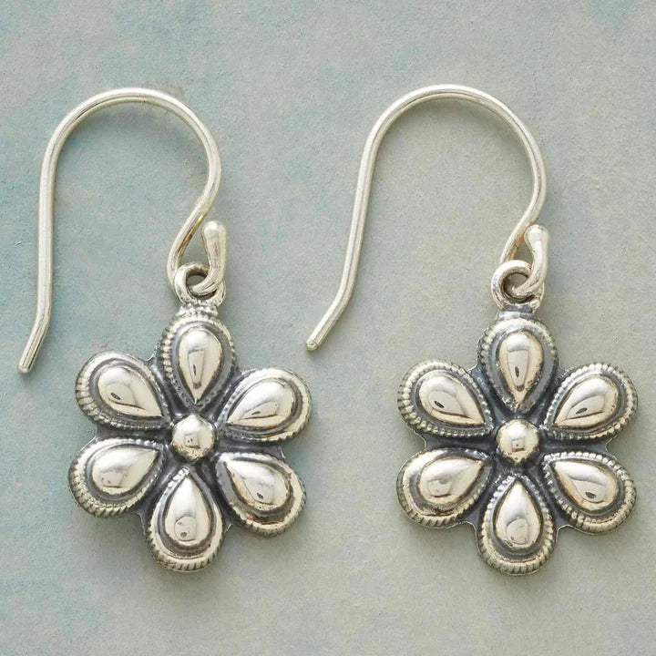 Boucles d'oreilles marguerite en argent