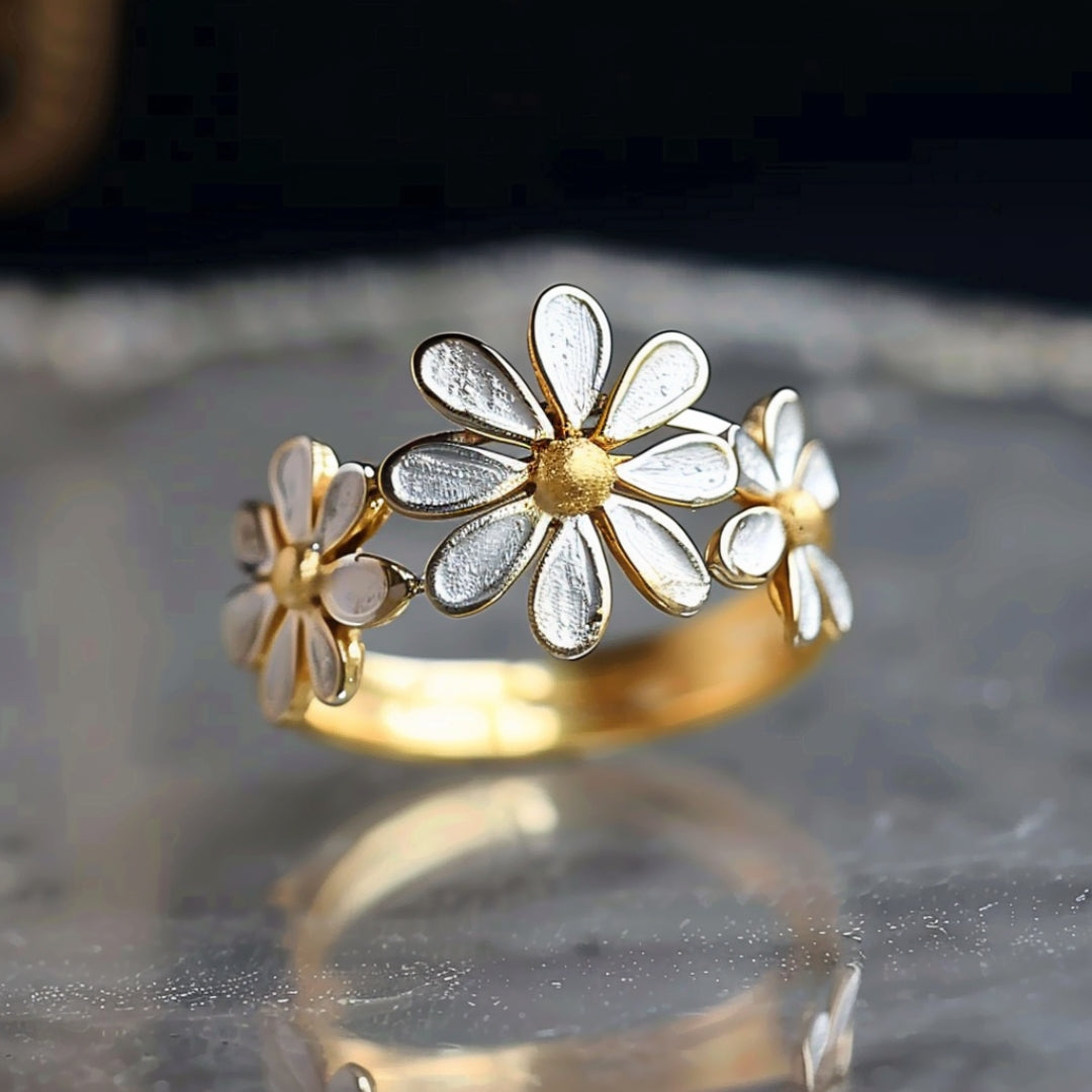 Bague marguerite en or