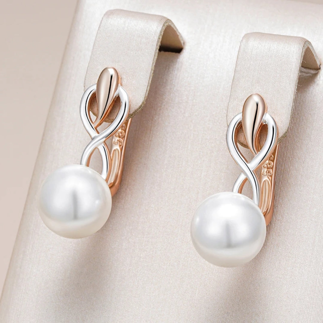 Boucles d'oreilles élégantes en perles croisées