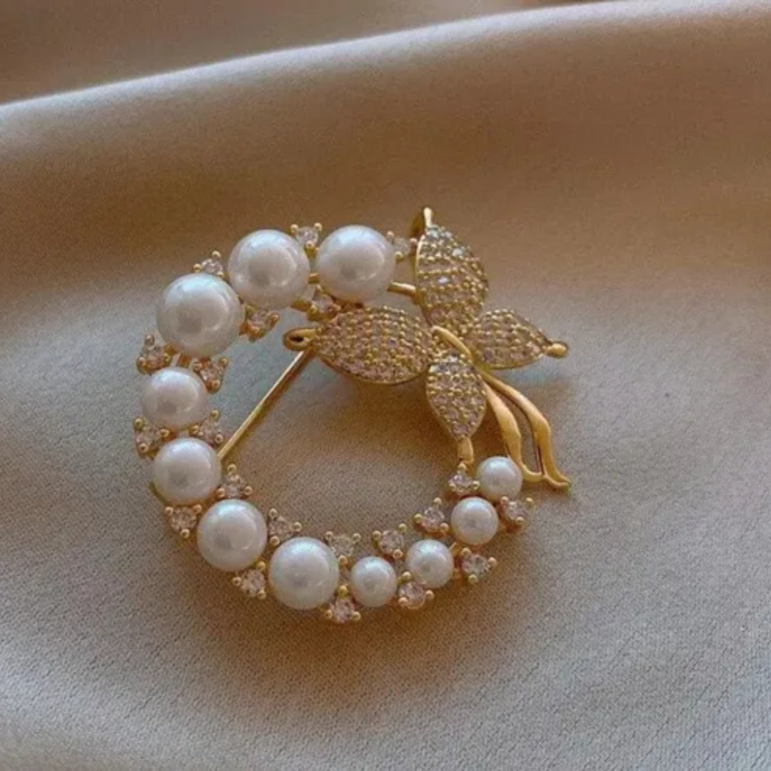 Bracelet brillant papillon et perles