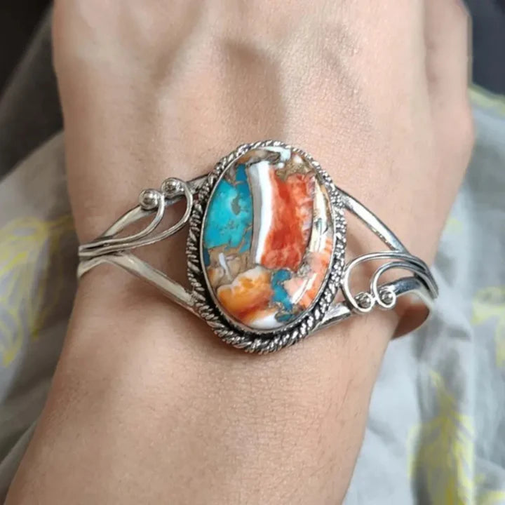 Bracelet de pierres incrustées colorées