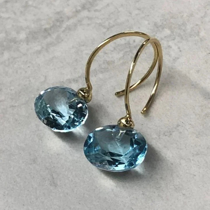 Boucles d'oreilles en verre bleu