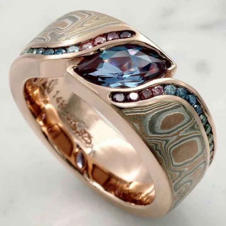 Bague rose en cristal de saphir