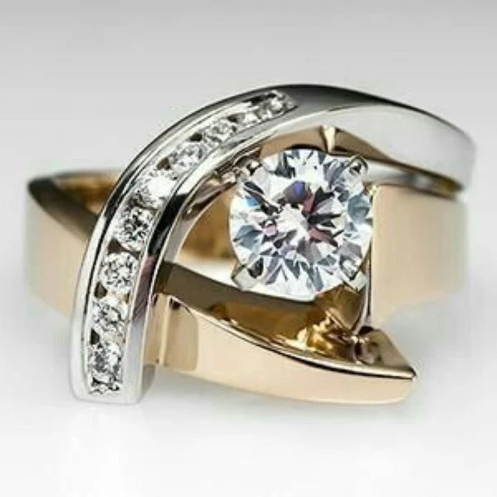 Bague or et argent en cristal orbite