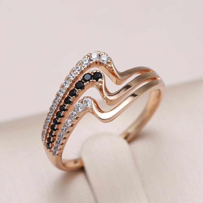 Bague élégante en zircone Wave