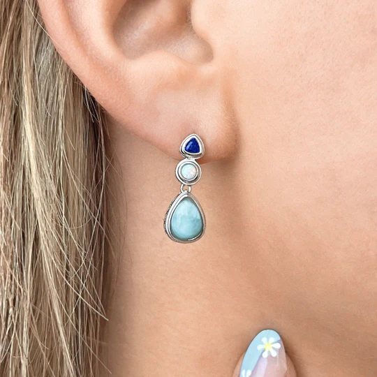 Boucles d'oreilles en pierre de l'océan