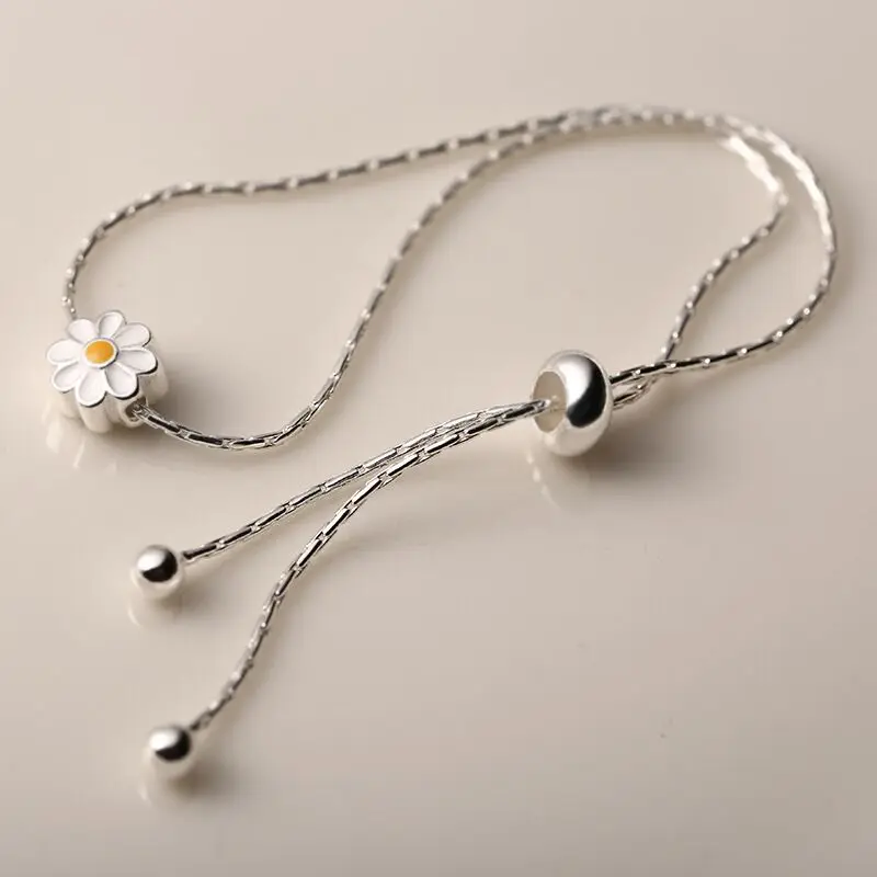 Élégant collier marguerite en argent