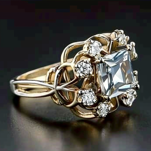 Bague Vintage à Zirconiums superposés