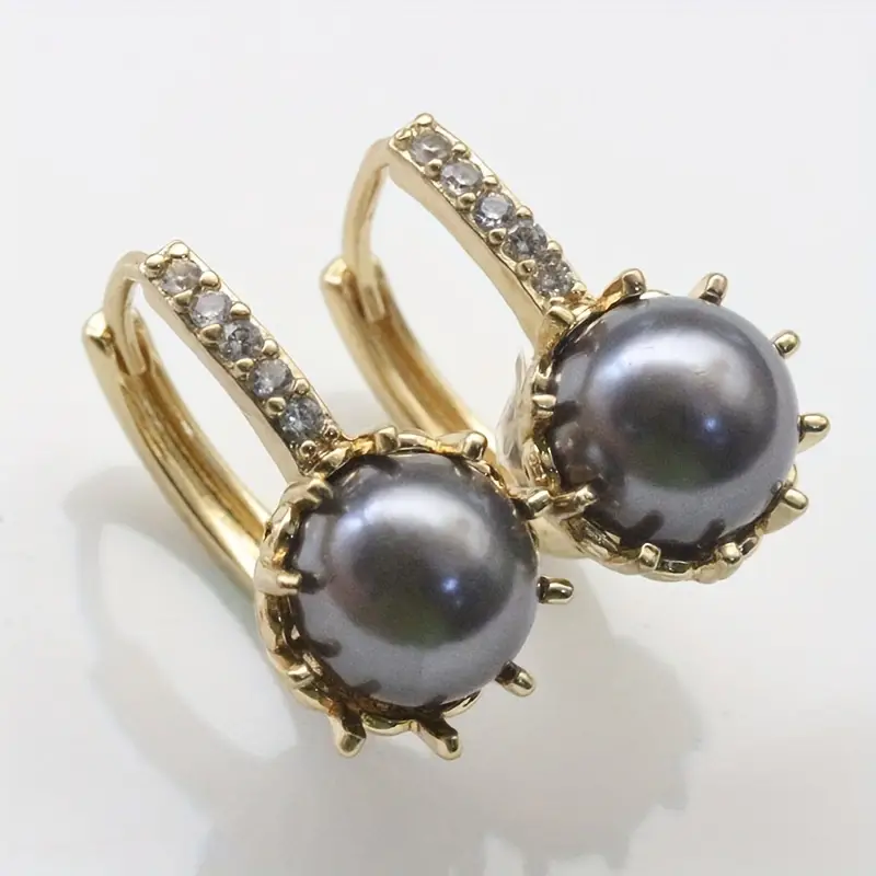 Boucles d'oreilles vintage en perles noires