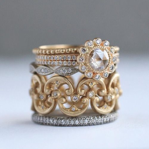 Bague vintage en or et argent brillant