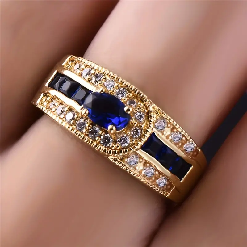 Bague vintage bleu brillant