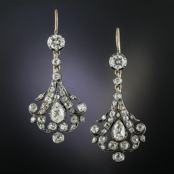 Boucles d'oreilles vintage en cristal pendantes