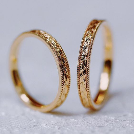 Bague de couple en or vintage