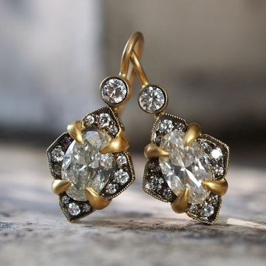 Boucles d'oreilles vintage en cristal brillant