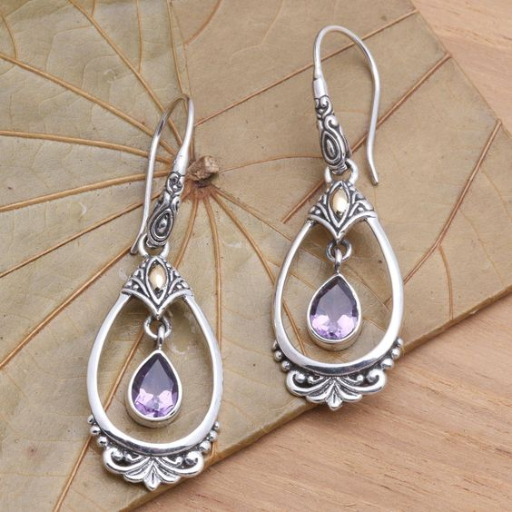 Boucles d'oreilles pendantes Vintage Prifddinas