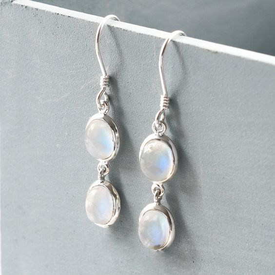 Boucles d'oreilles pendantes en cristal de lune