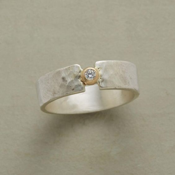 Bague en argent avec cristal vintage