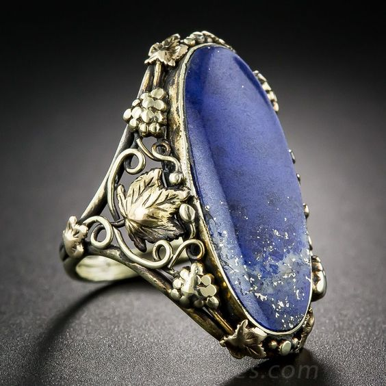 Bague ovale bleue vintage