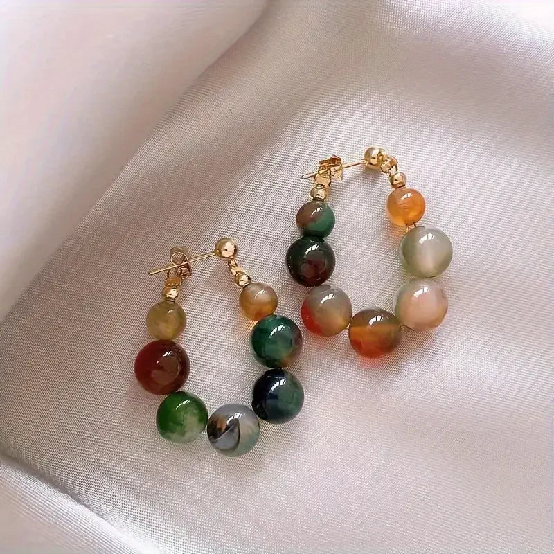 Boucles d'oreilles en pierres colorées