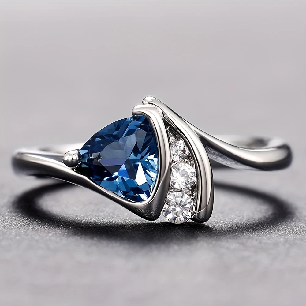 Bague vintage bleu brillant