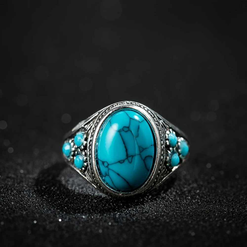 Bague Vintage Opale Bleue