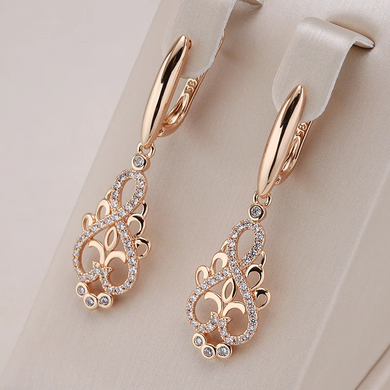 Boucles d'oreilles Élégant Elfe avec Zirconia en Or