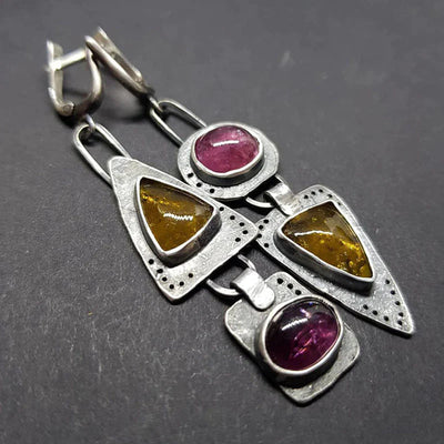 Boucles d'Oreilles Triangulaires Géométriques Vintage