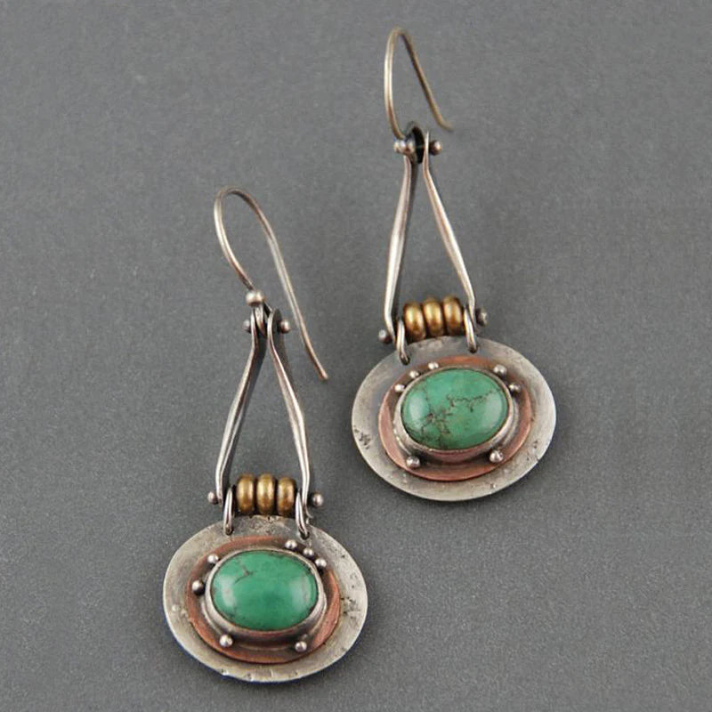 Boucles d'Oreilles Bicolores en Turquoise