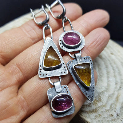 Boucles d'Oreilles Triangulaires Géométriques Vintage