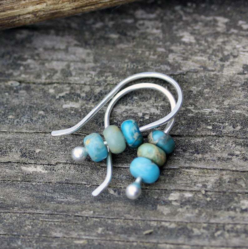 Boucles d'Oreilles Perlées en Turquoise