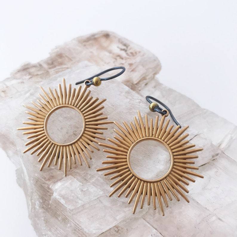 Boucles d'oreilles argentées Boho Solar