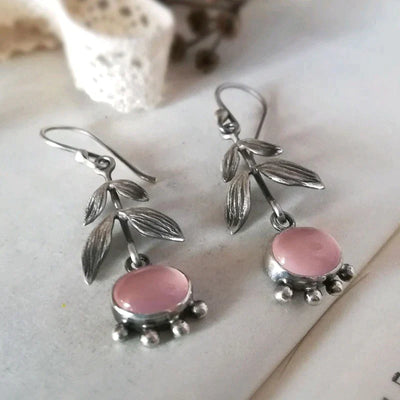 Boucles d'oreilles pendantes en quartz bohème en argent