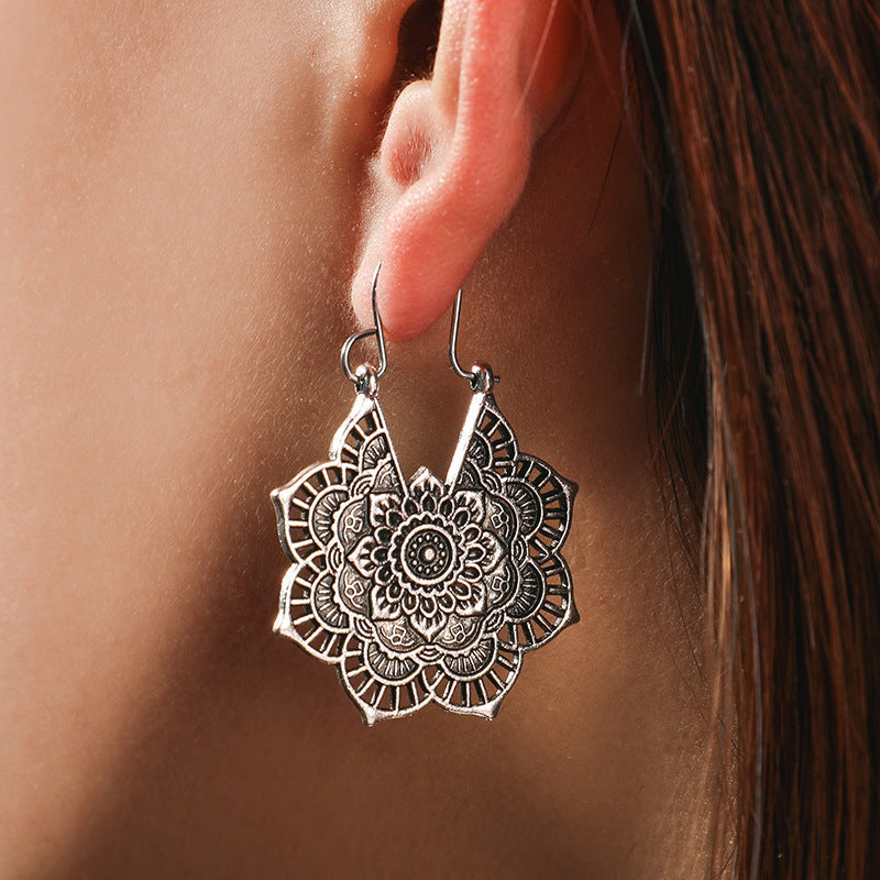 Boucles d'oreilles Mandala en Argent