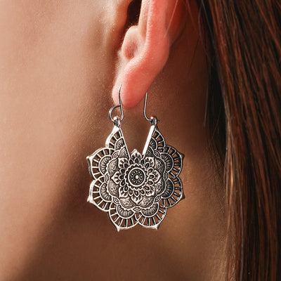 Boucles d'oreilles Mandala en Argent