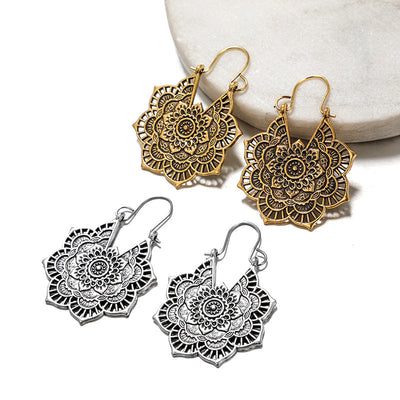 Boucles d'oreilles Mandala en Argent