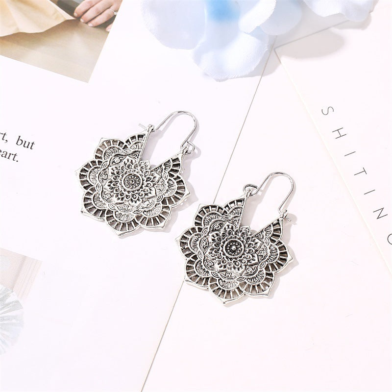 Boucles d'oreilles Mandala en Argent