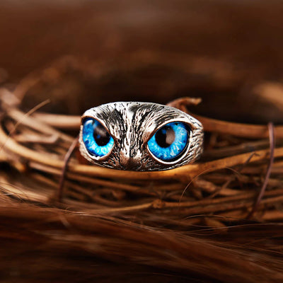 Bague Hibou Réglable en Argent