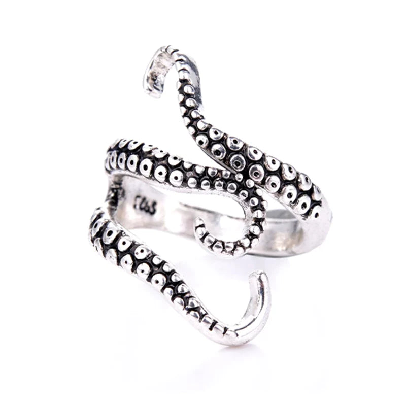 Bague Tentacules Ajustable en Argent