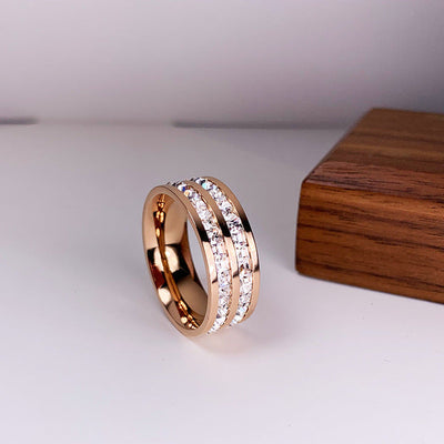 Bague à Deux Couches avec Zirconias