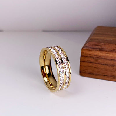 Bague à Deux Couches avec Zirconias